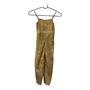 Barbie the Movie Gold Disco Jumpsuit Halloween Costume Girls Size Small 4-6
